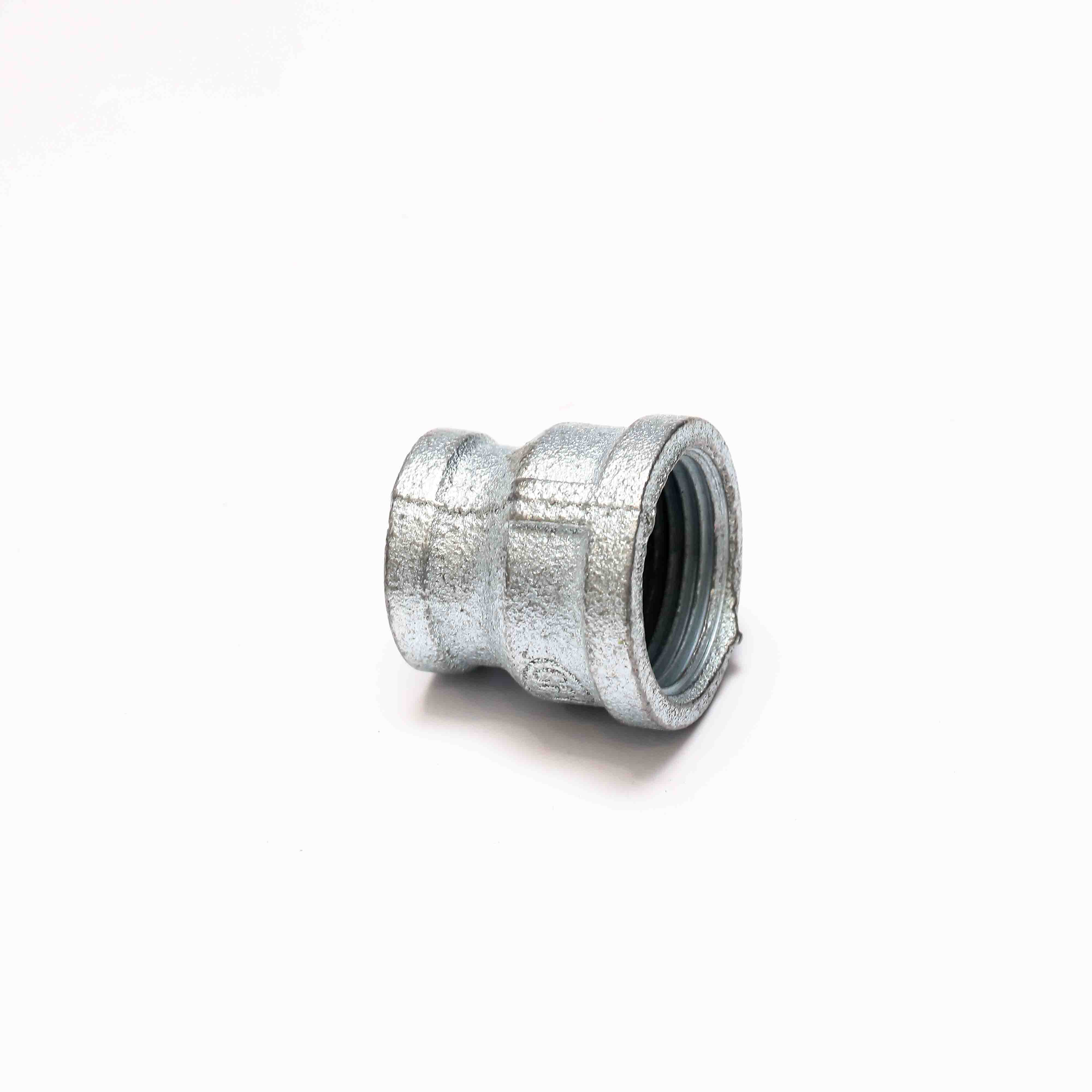 Galvanised iron connector for joining water pipes.