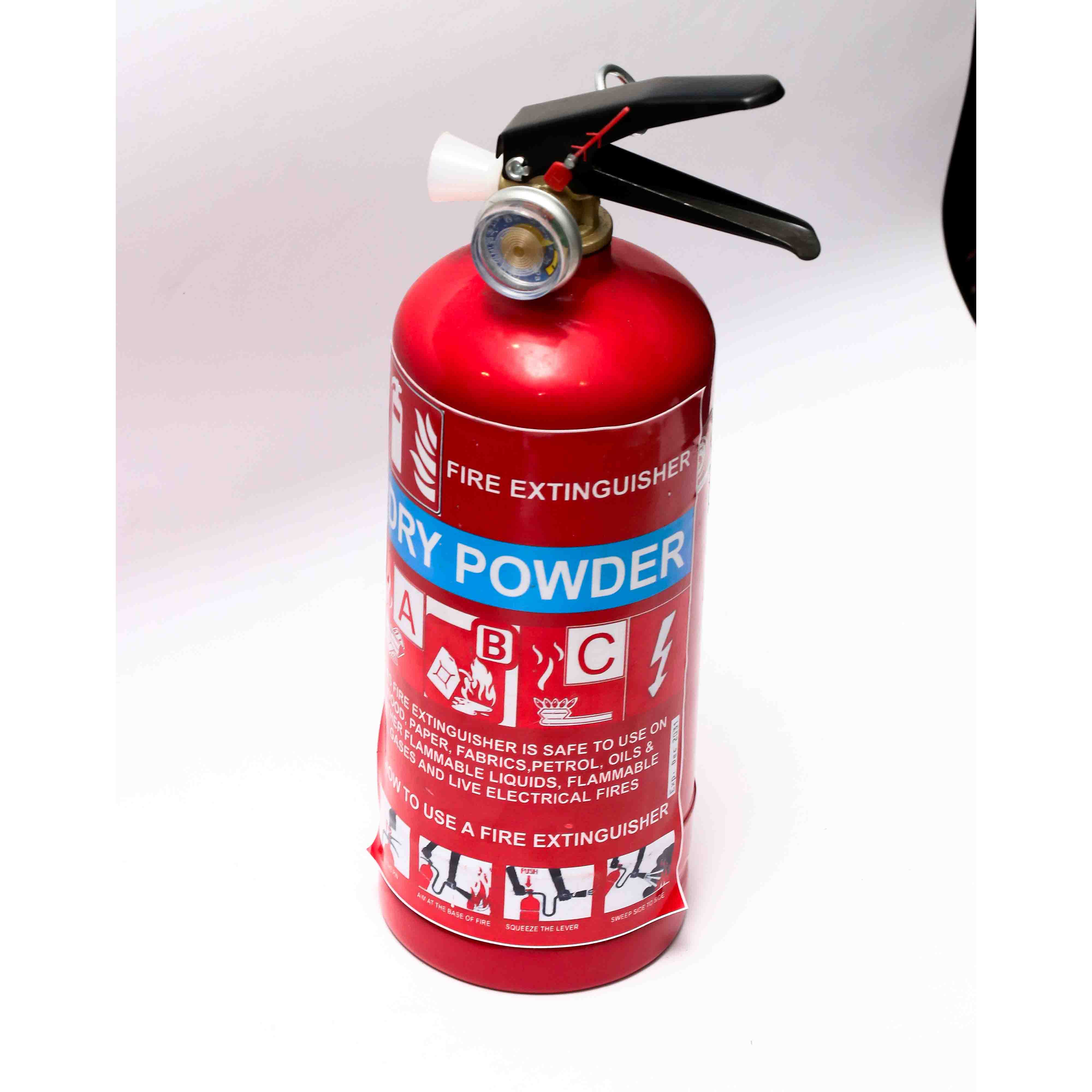 Dry powder fire extinguisher for homes, offices and vehicles.